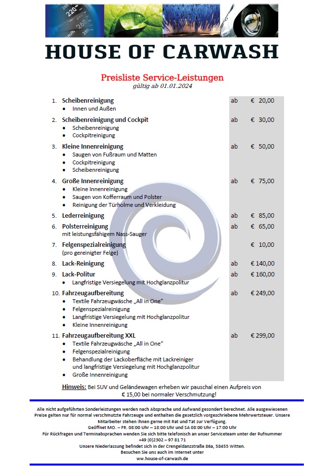 preisliste